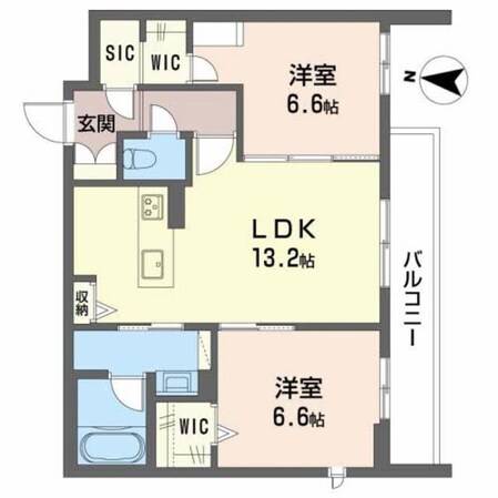 久宝寺駅 徒歩9分 2階の物件間取画像